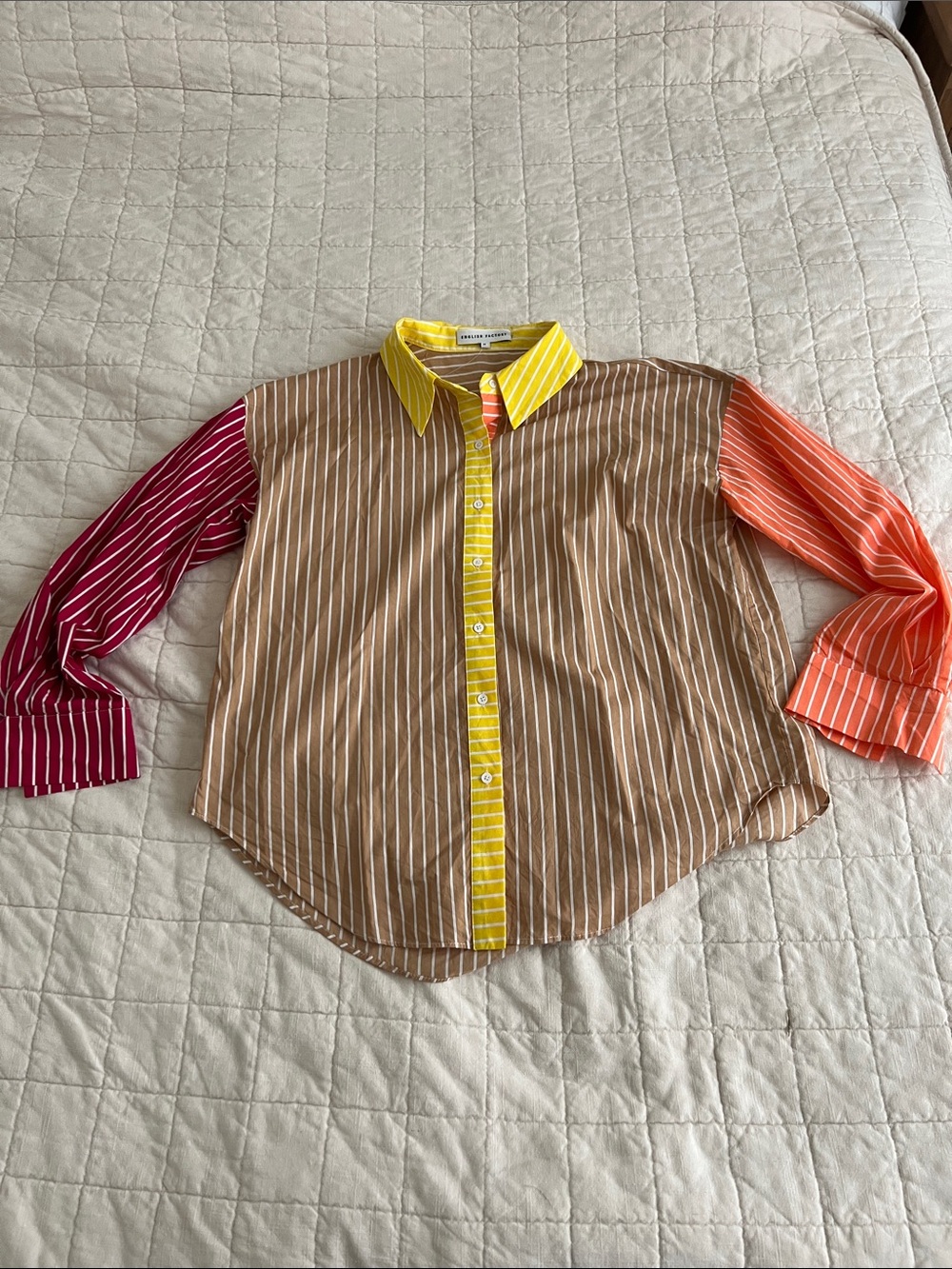 English Factory Multi-Color Striped Button-Up Shirt
